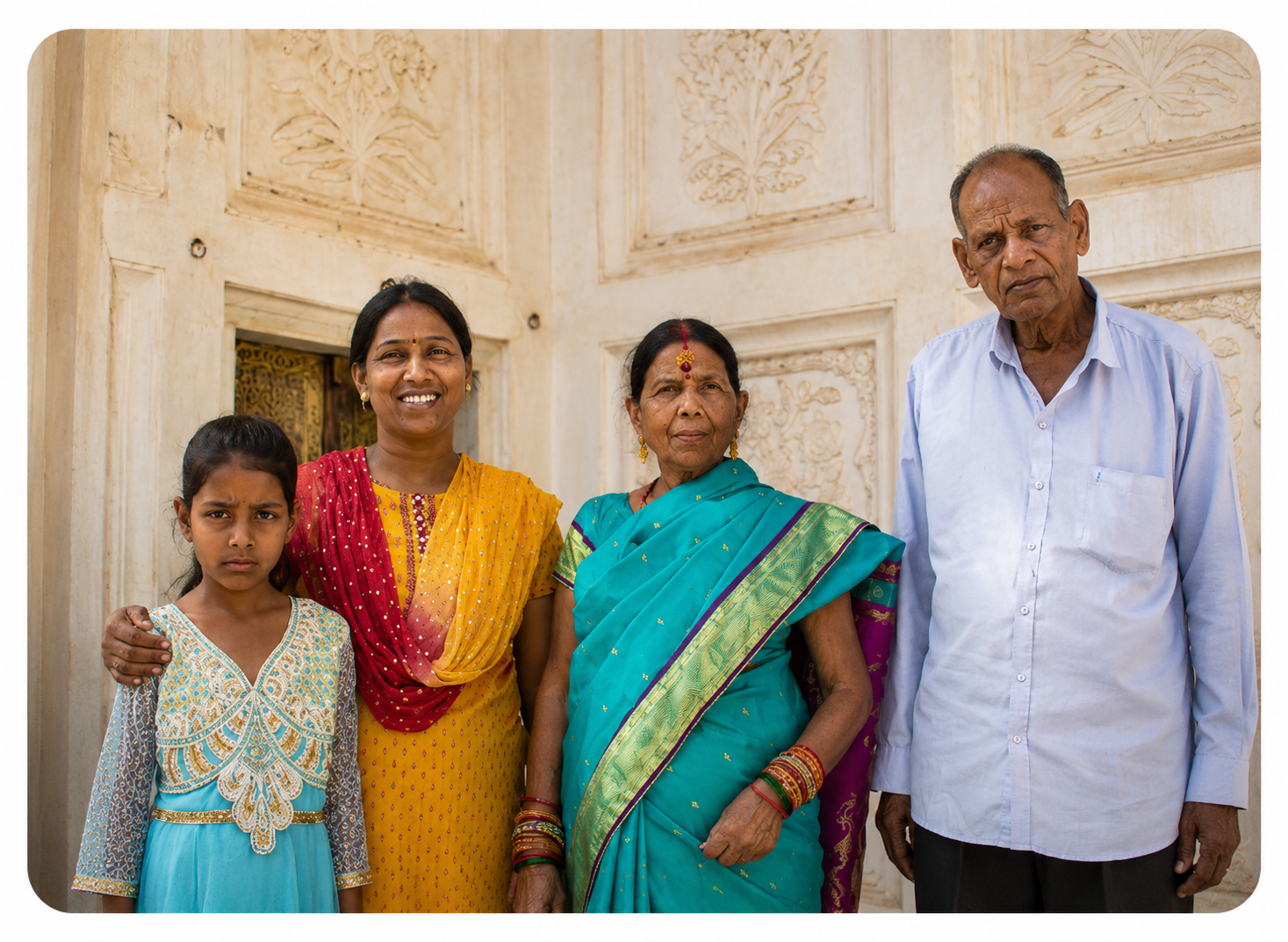 Family in rural home